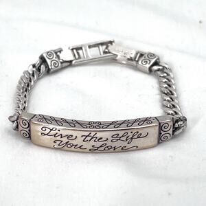 Brighton Retired Live The Life You Love Etched ID Bracelet with Brighton Tin